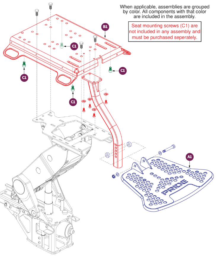 Foot Platform, Seat Interface, Jazzy Air MED