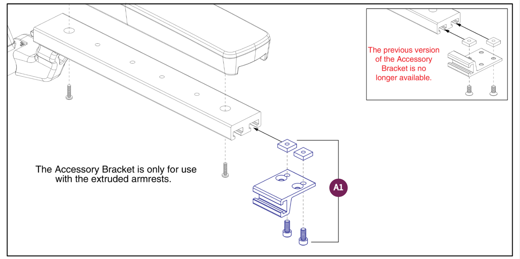 Armrest Accs Mount,V3 Flip-back Armrests,TB3/4