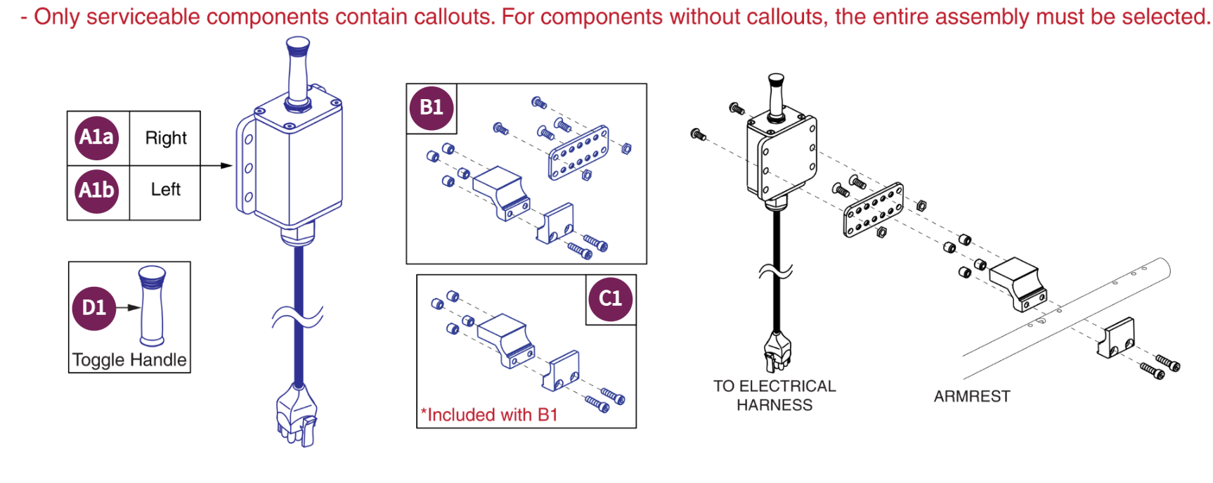 High Power Toggle and Mount, Tubular Arms