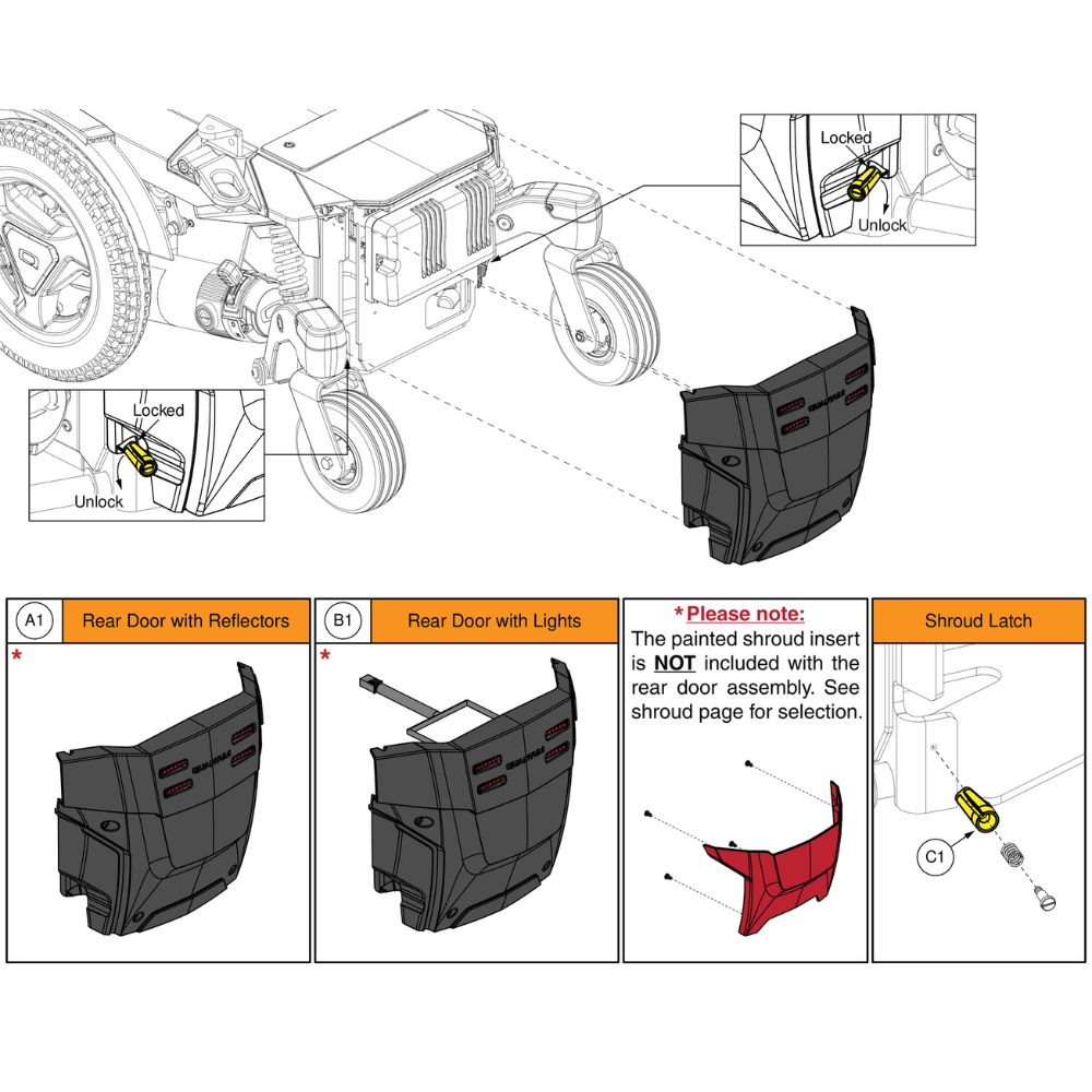 Rear Door Shroud, Q6 Edge 3 Stretto
