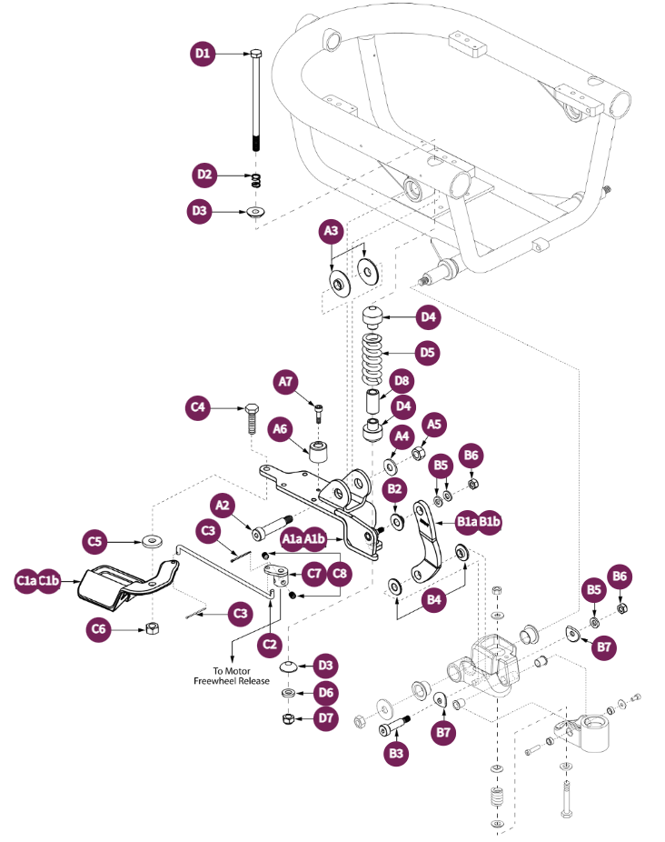 Active Trac,Motor MT,Freewhel Lever,Cater Arm Assy