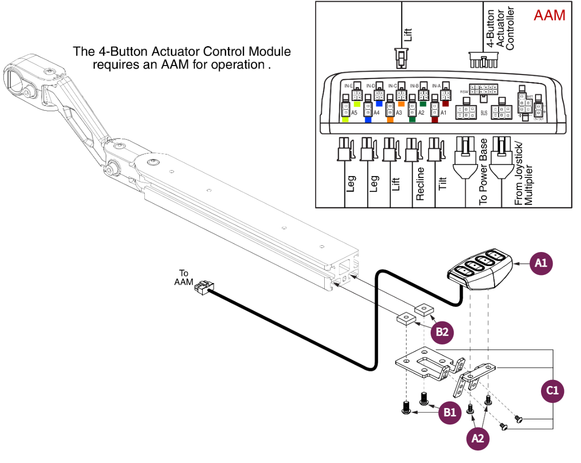 4-Button Actuator Control Module, TB3 Armrest