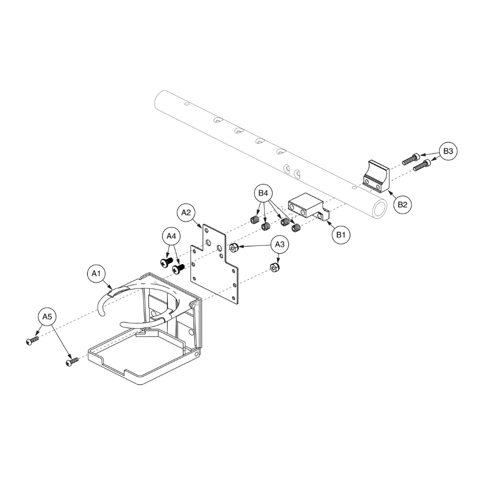Cup Holder - Tubular Armrest Mounted (Quantum)