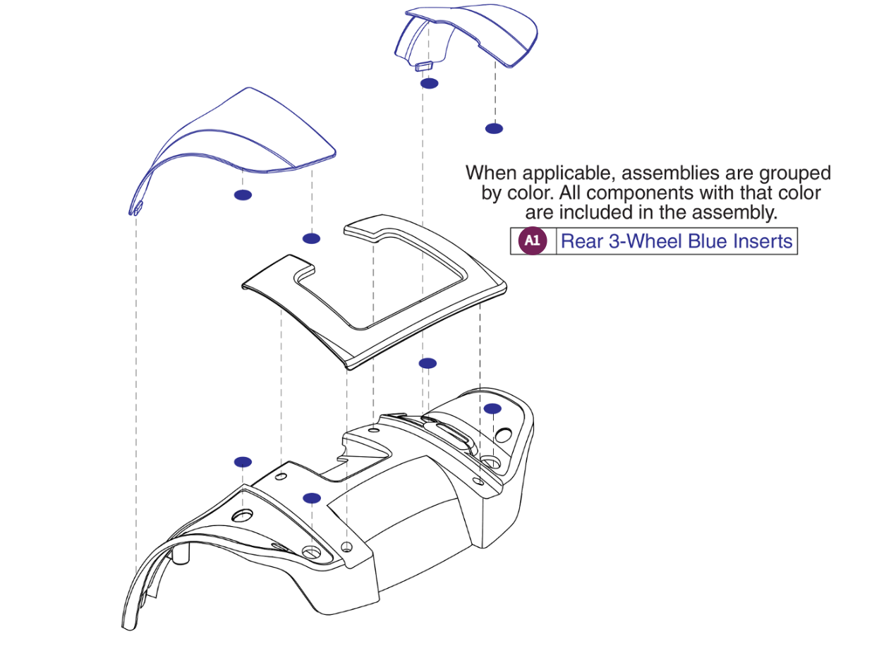 Rear Shroud Inserts, 3 Wheel, GoGo Sport