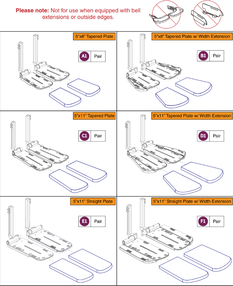 Stealth Footplate Covers, Gen 2. AFP, Tapered