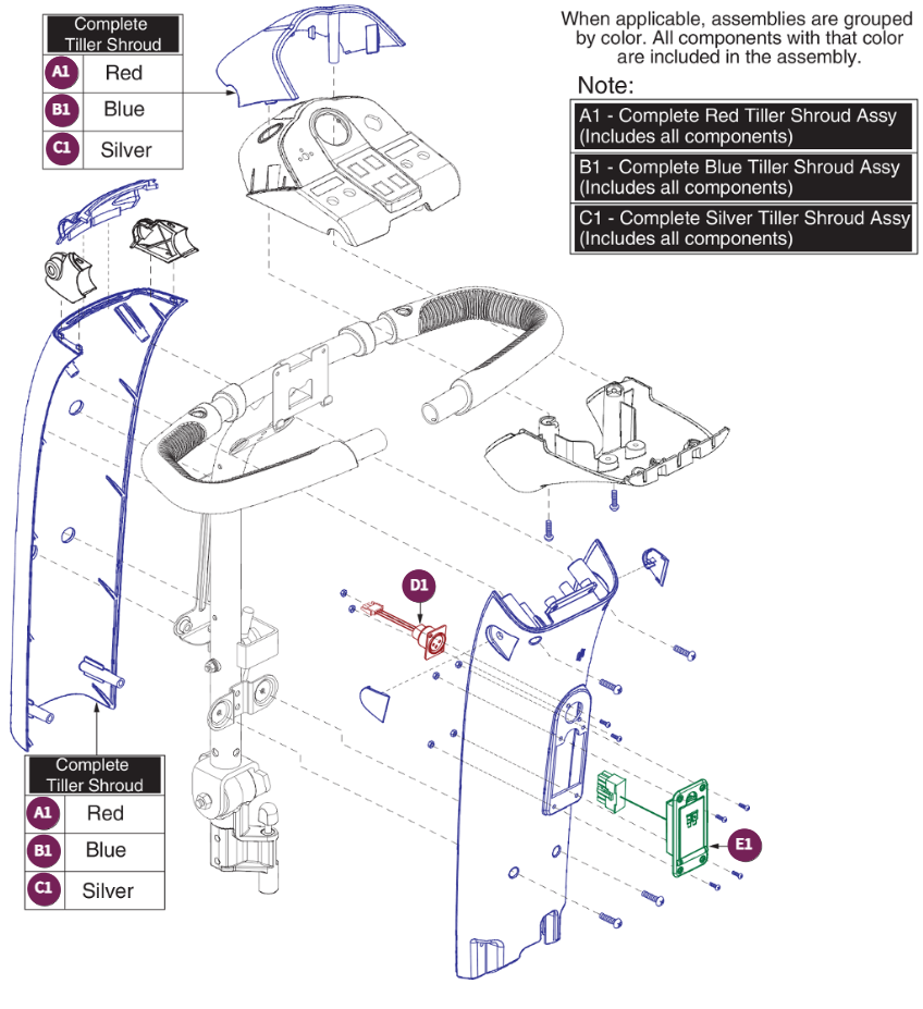 Tiller Shroud Assy, Pursuit XL- S714