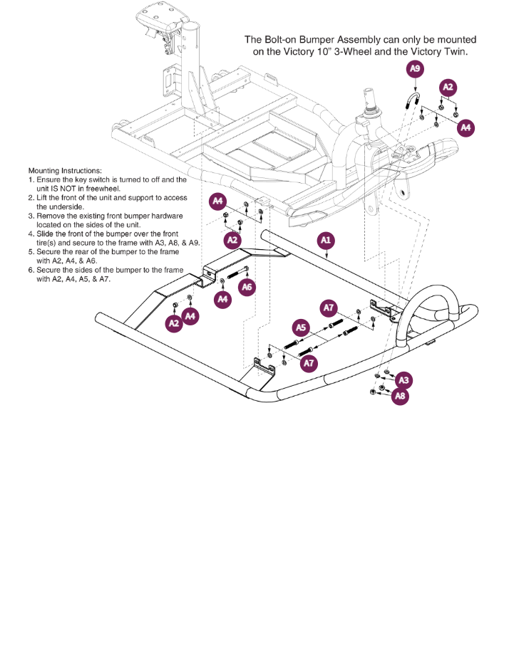 3 Wheel Bolt-on Bumper Assy
