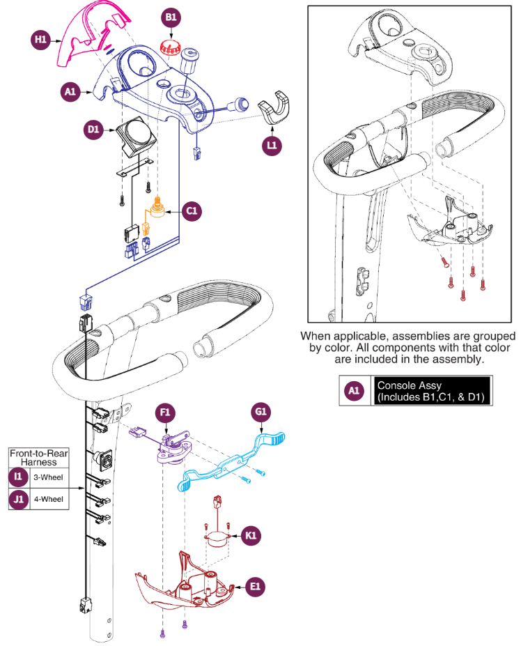 Console Assy, models ending in 1010 & subsequent