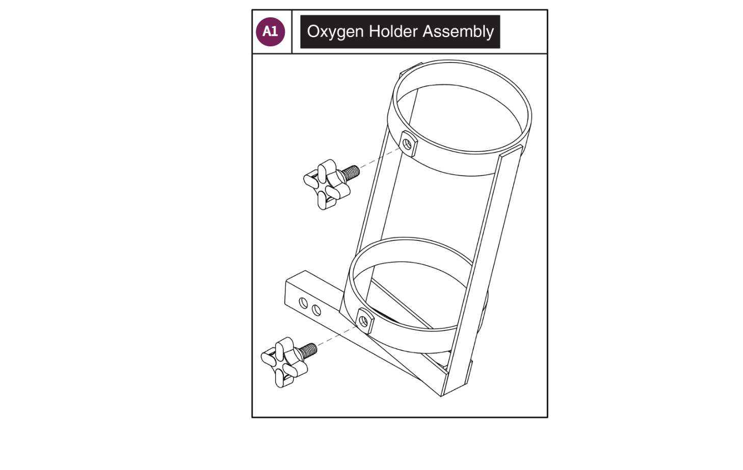 Oxygen D & E Tank Holder