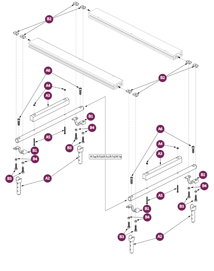 HD Seat Frame-Horz & Vert Stem Supp. 1"bar