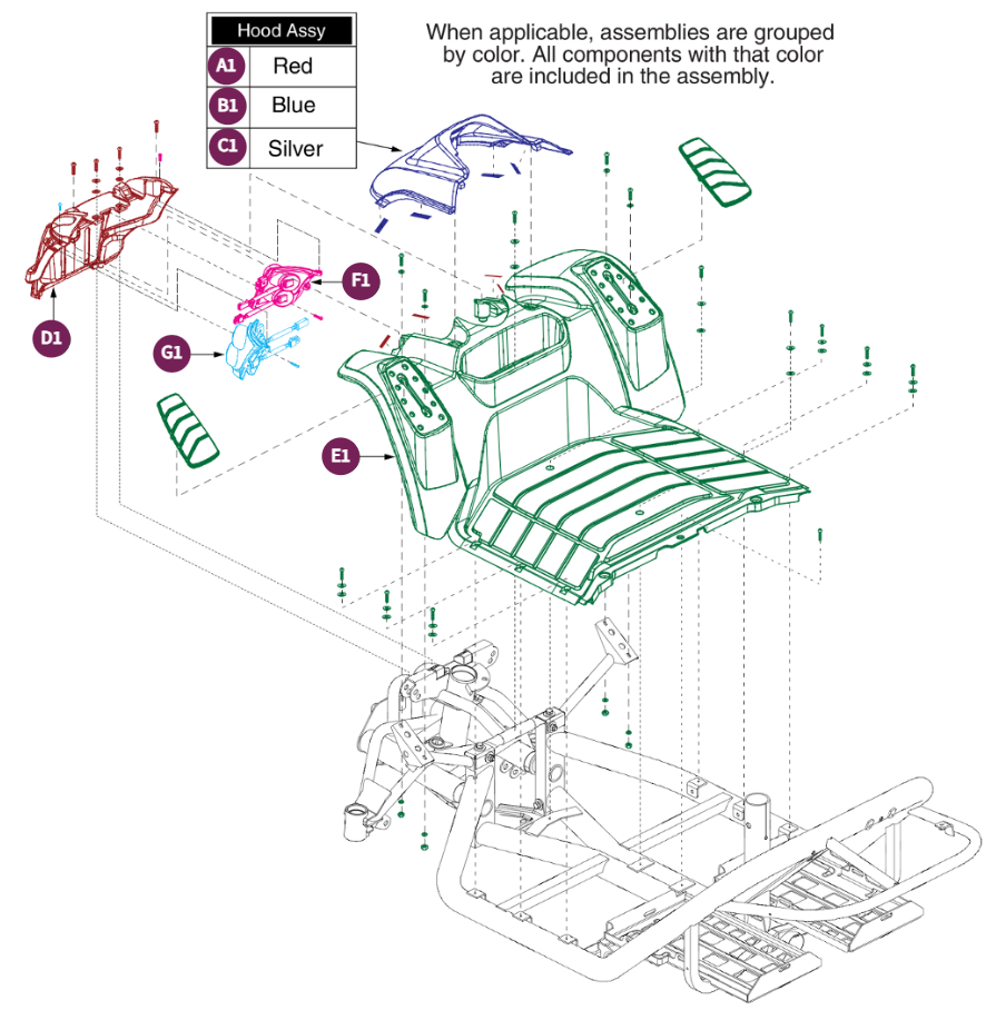 Front Shroud Assy w/Lights, Pursuit XL-S714