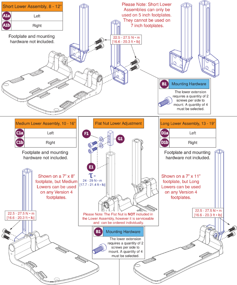 Version 4 AFP & Center Mount Lower Extensions