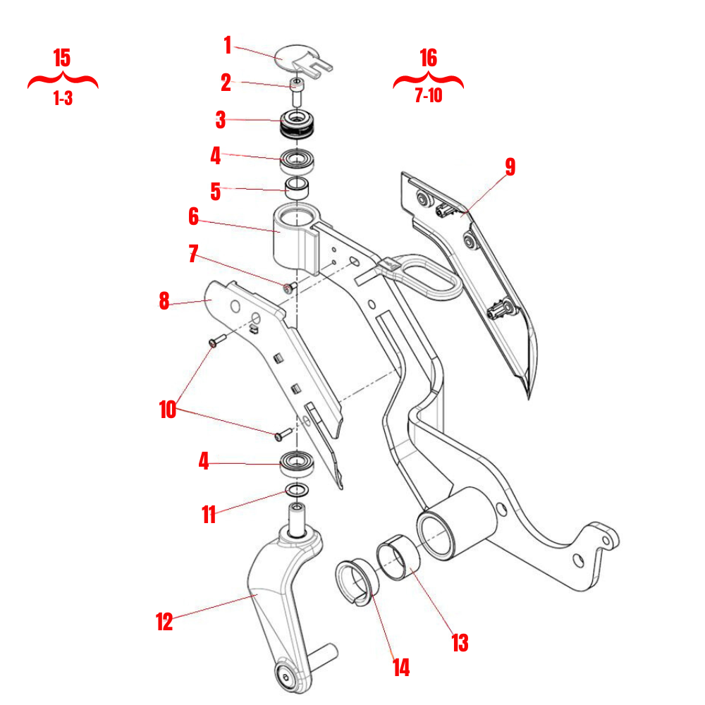 M5 Swing Arm Front Right