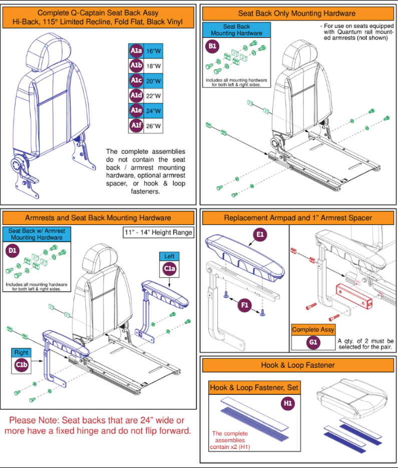 Q-Capt,Hi-Back,Solid Seat,115°LTD Recl,Black Vinyl