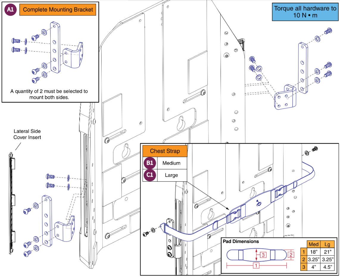Stealth Chest Straps & Mount, TB3 Redesigned Backs
