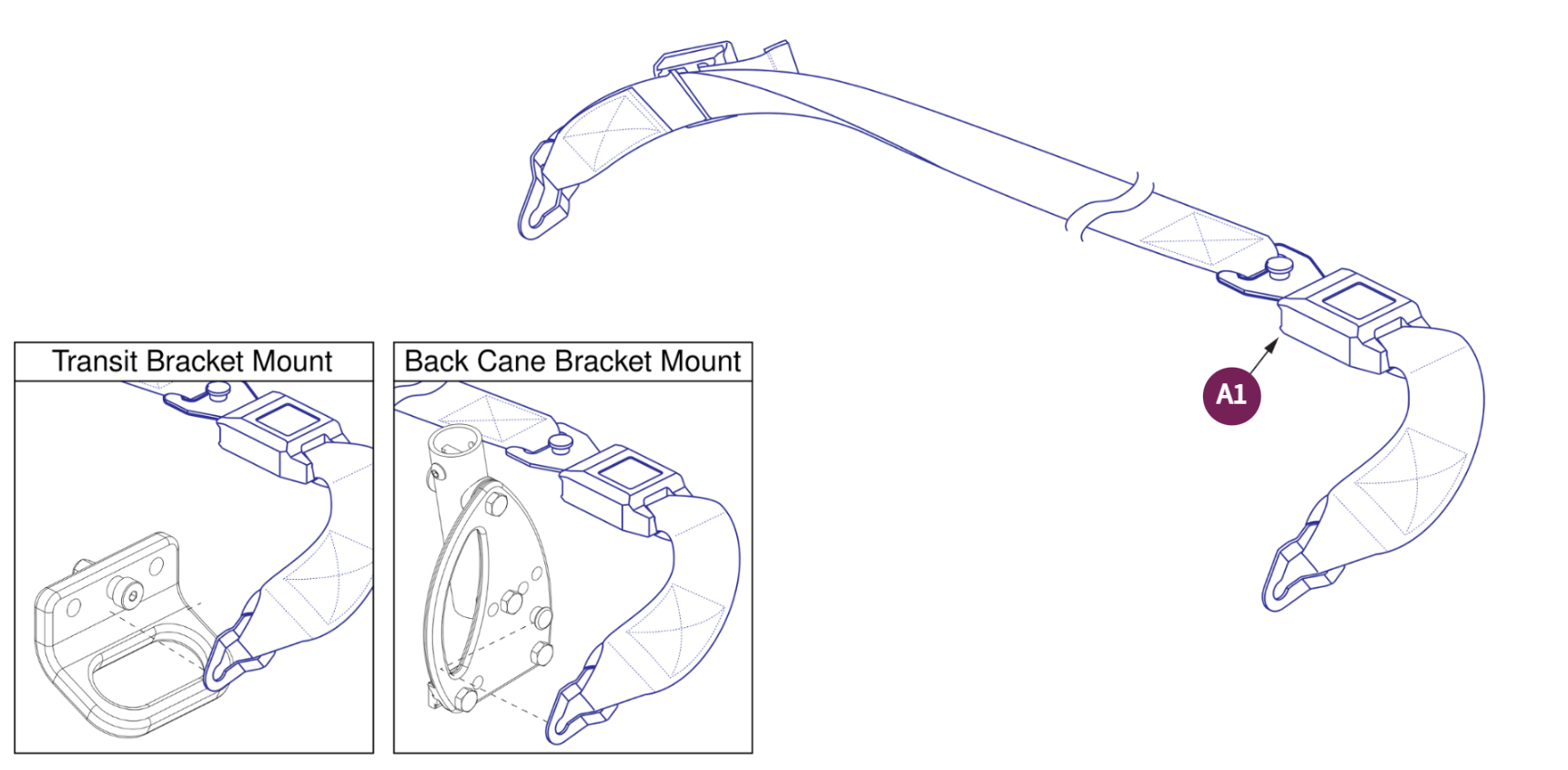 Occupied Transit Lap Belt, TRU Balance® 3/4