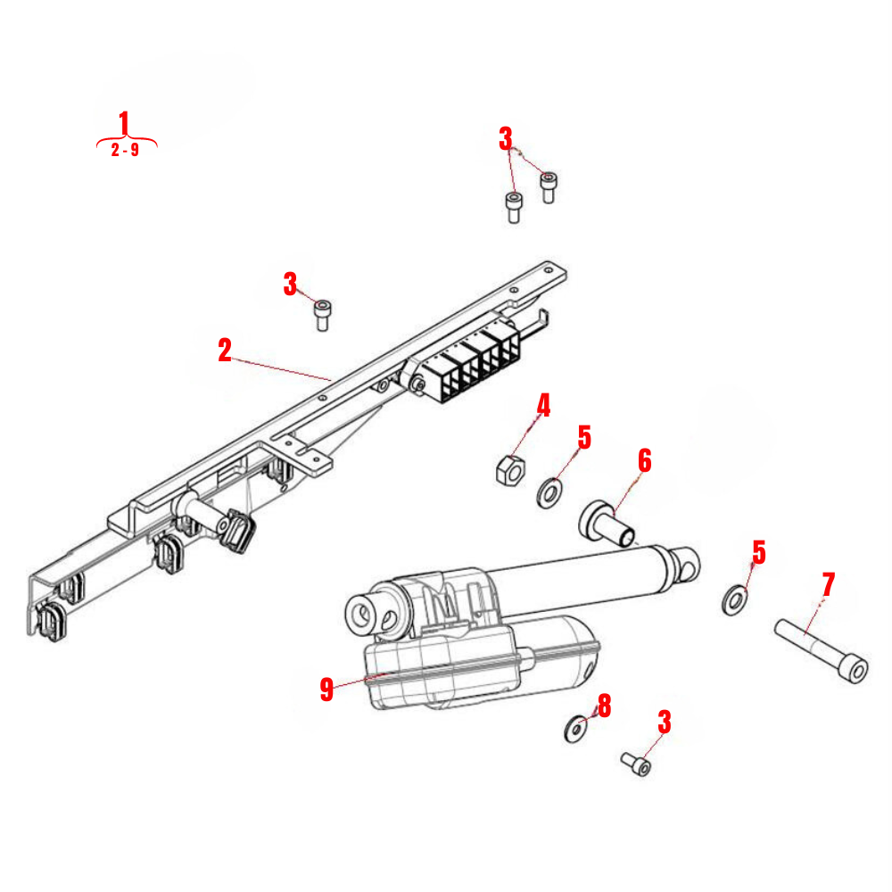 F Series Legrest Actuator Corpus Legs
