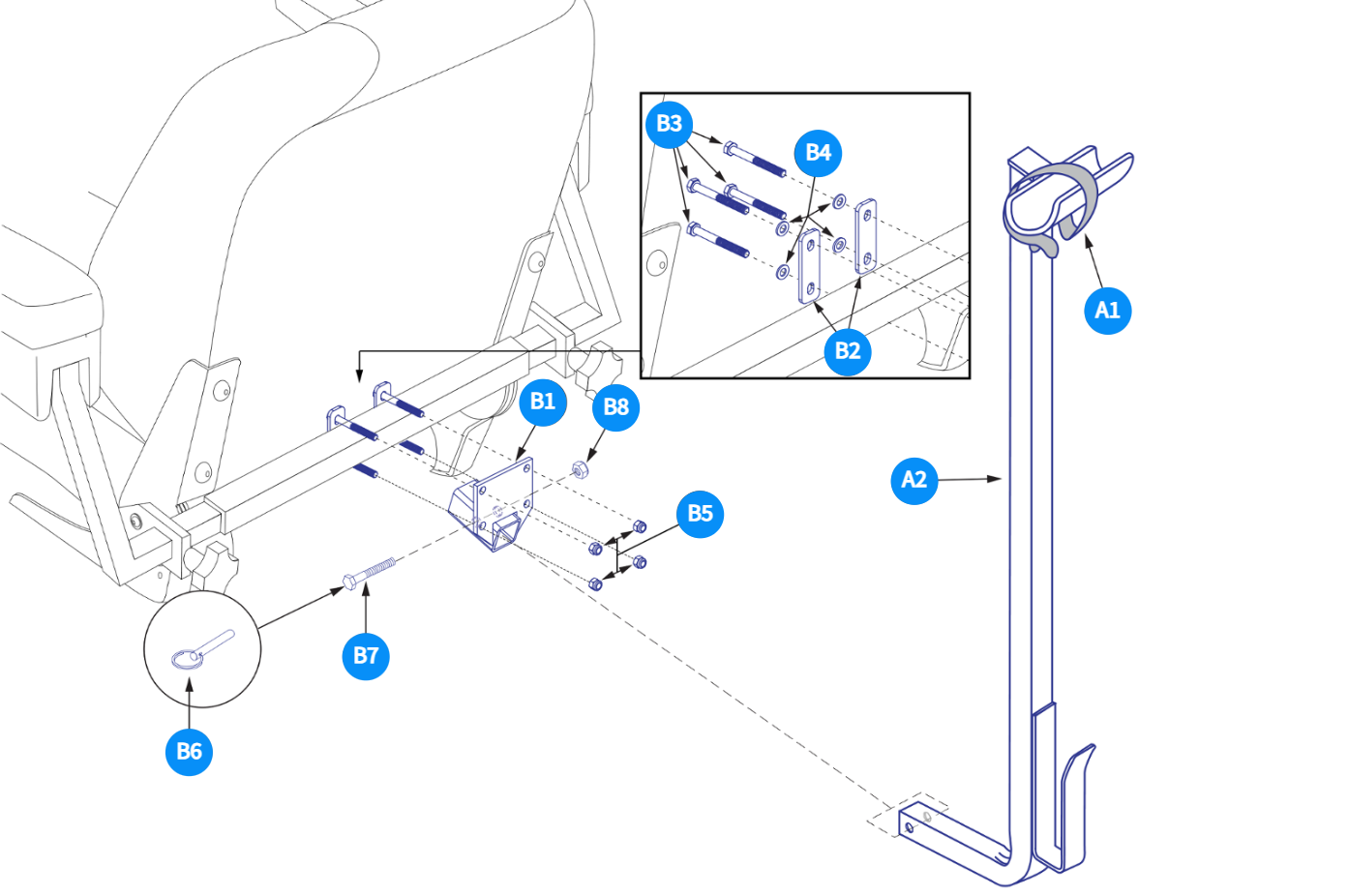 Walker Holder-Pinchless Hinge, Medium Back