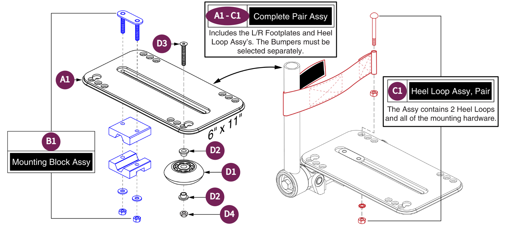 Style#8 Multi-axis Footplate, 6" x 11"