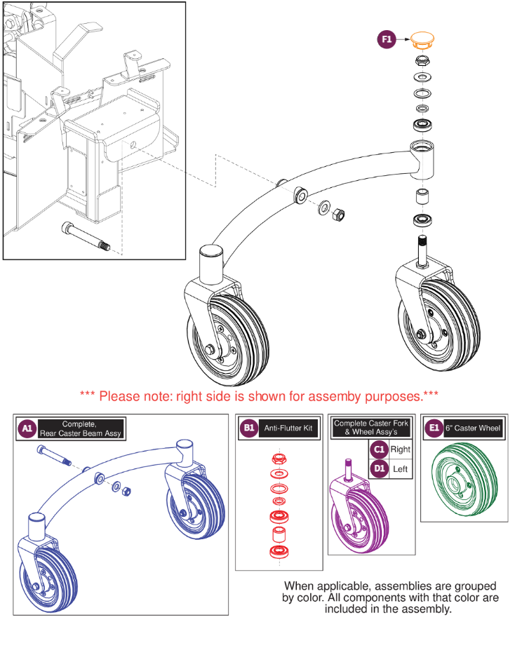Rear Articulating Beam, Jazzy Air MED