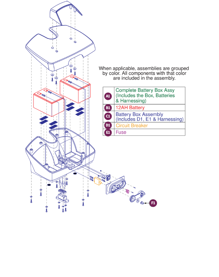 Standard 12 AH Battery Box Assy