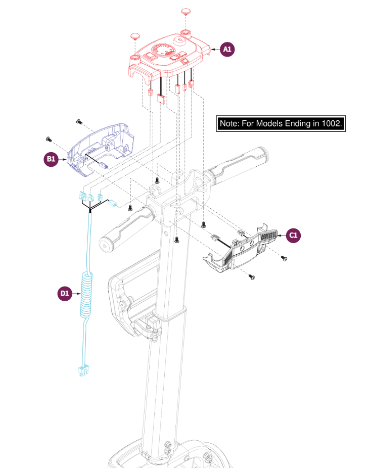 Console Assy, For models ending in 1002
