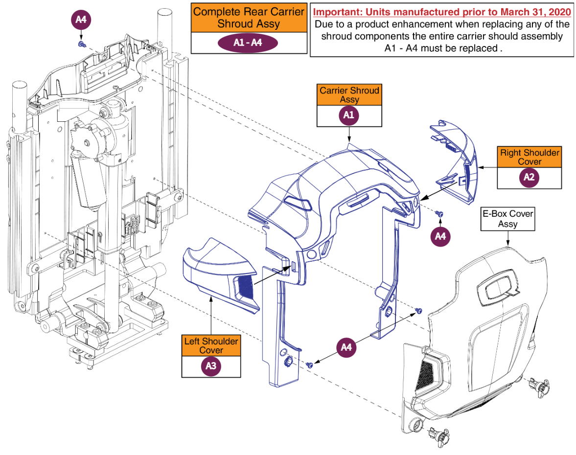 Carrier Shroud Assy, TB3 Redesigned Back