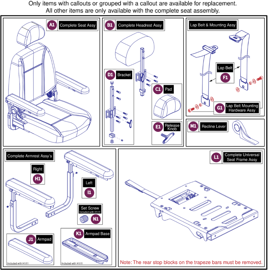 20"Wx18"-20"D Comfort Seat,115° LTD Recline