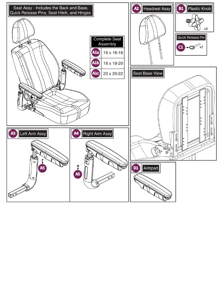 Captain Seat - 16",18",20"