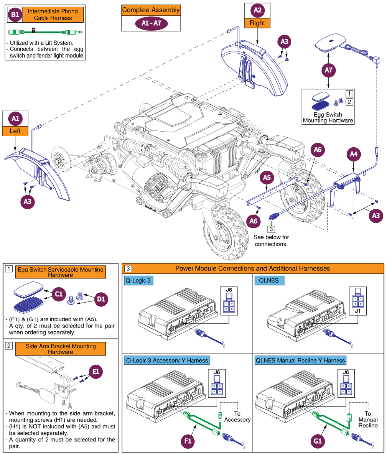 Lighting Fenders w/ 4 Pin Module, 4Front Series