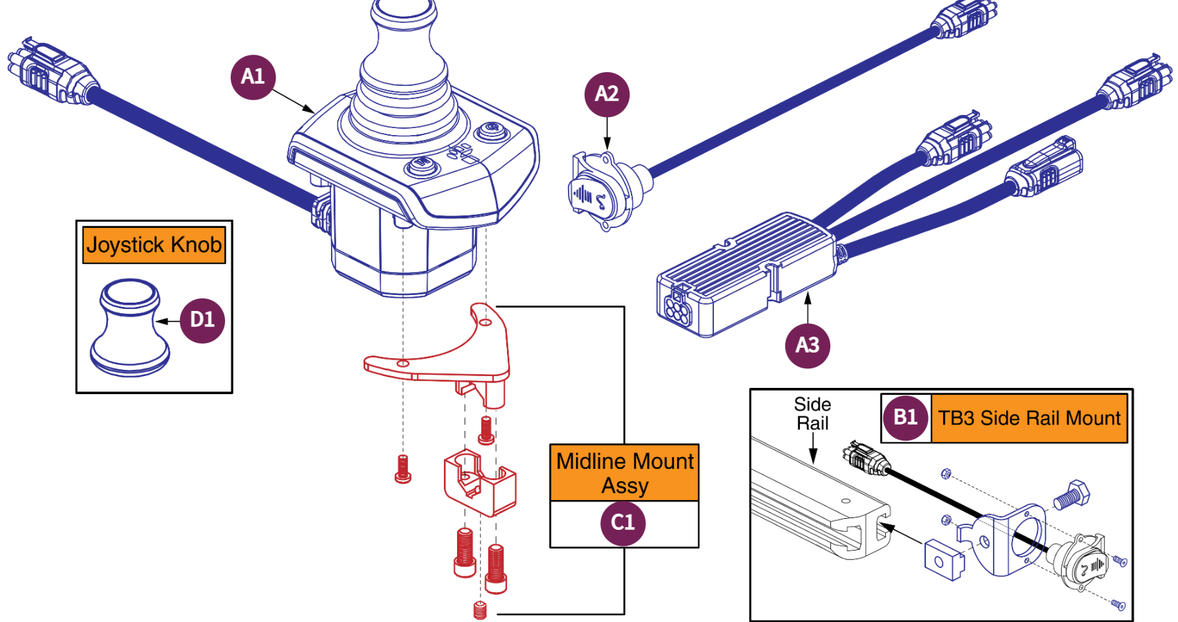 Q-Logic 3 Stand Alone Joystick Assy