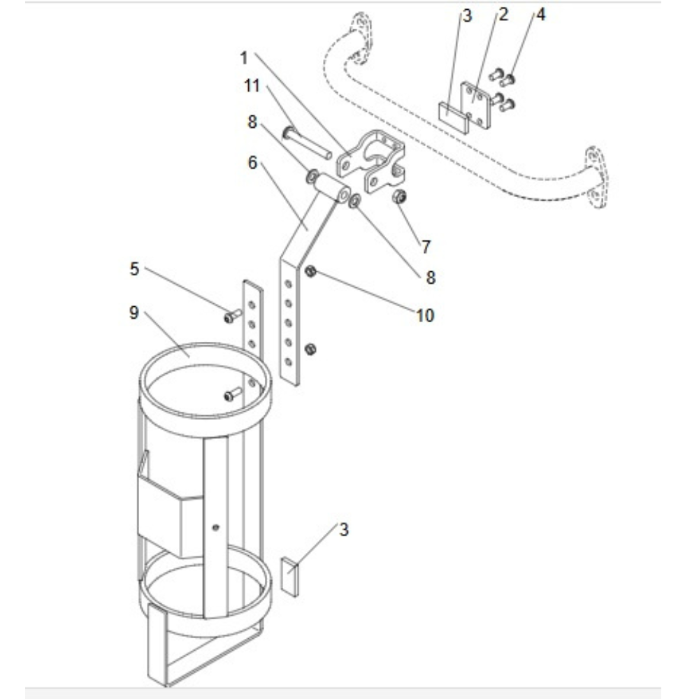 Articulated Oxygen Bottle Holder MPS