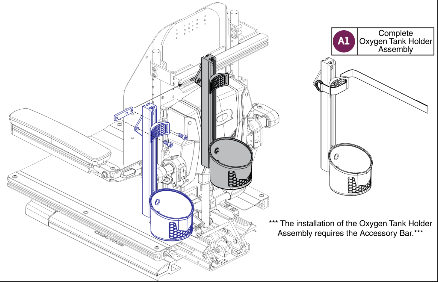 Oxygen Tank Holder, TB3 Style