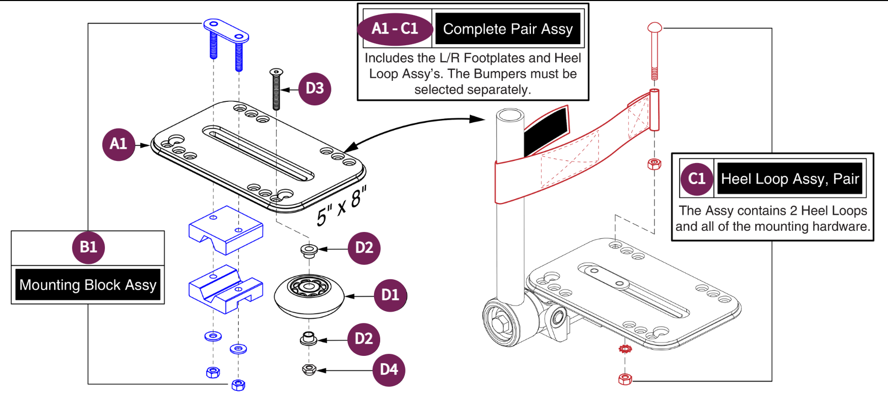 Style#8 Multi-axis Footplate, 5" x 8"