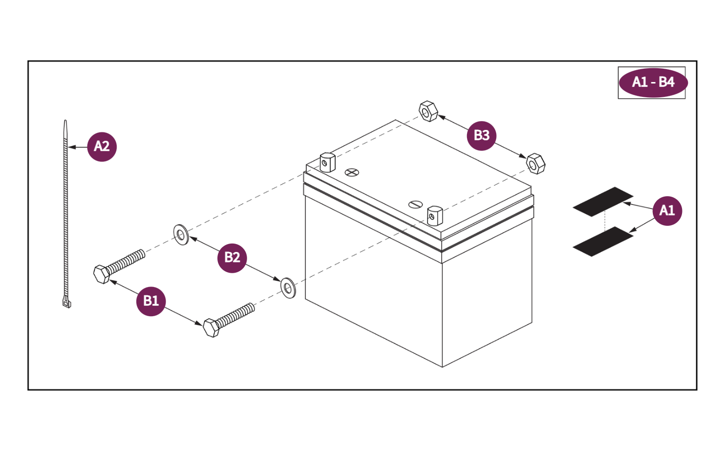 Universal, NF-22, AGM, Battery Assy
