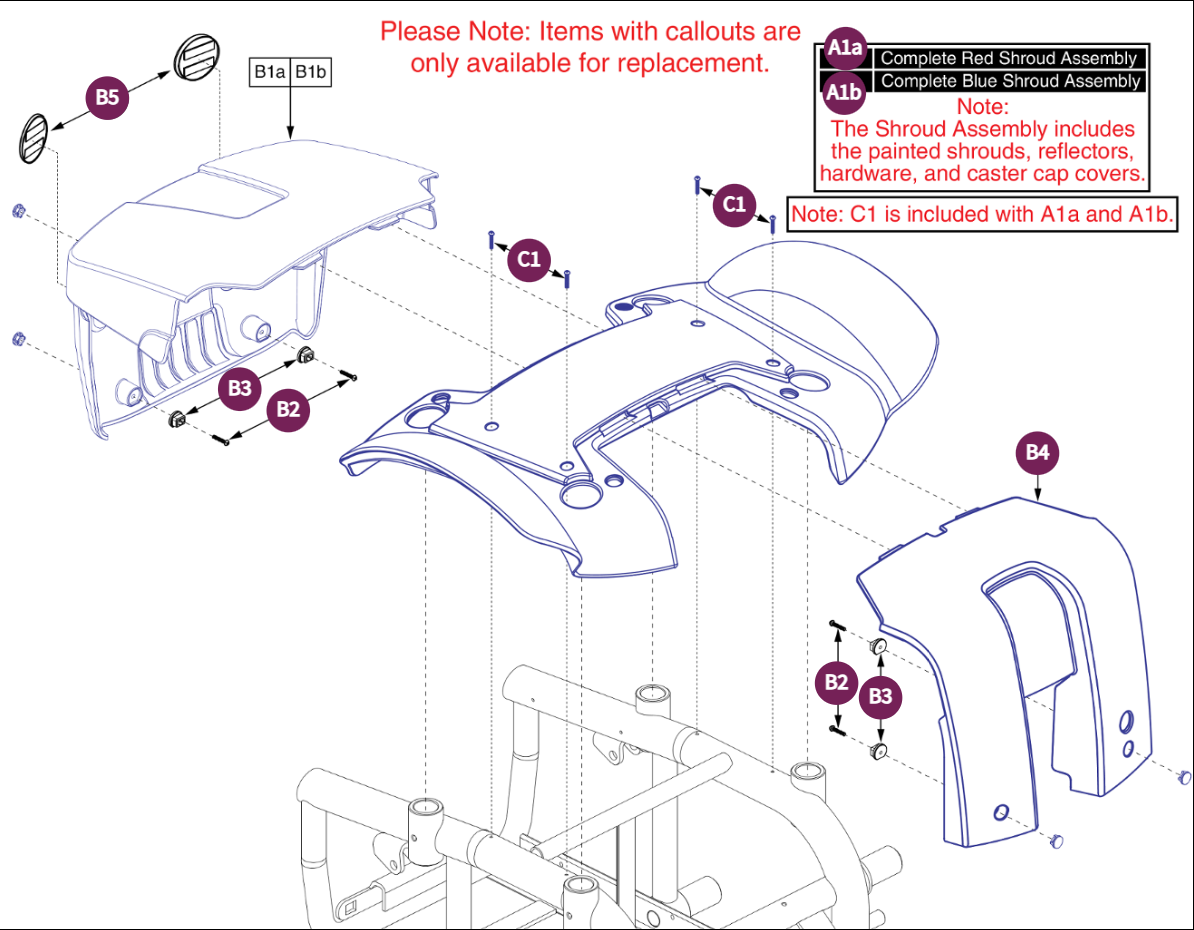 Shroud Assy, Jazzy 614 Series