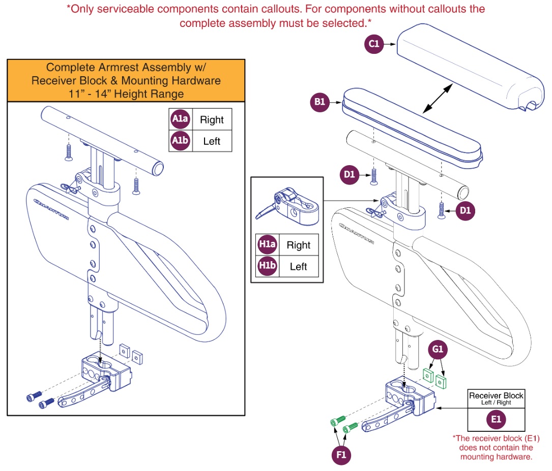 Desk Lgth,Single Post,Ht Adj Armrest,11- 14"H,TB3