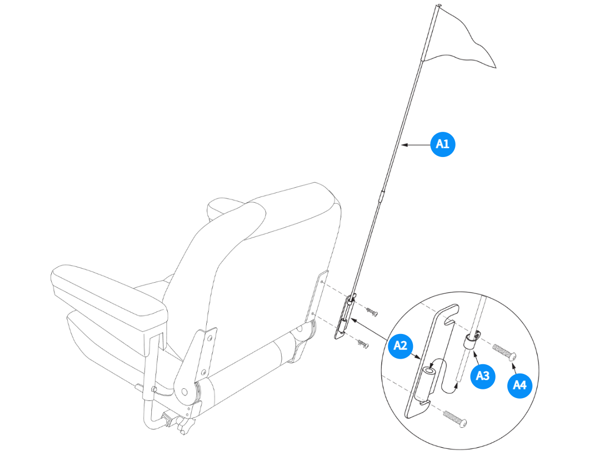 Flag Assy-Hinge Mt,Pinchless Hinge/Med Back Seat