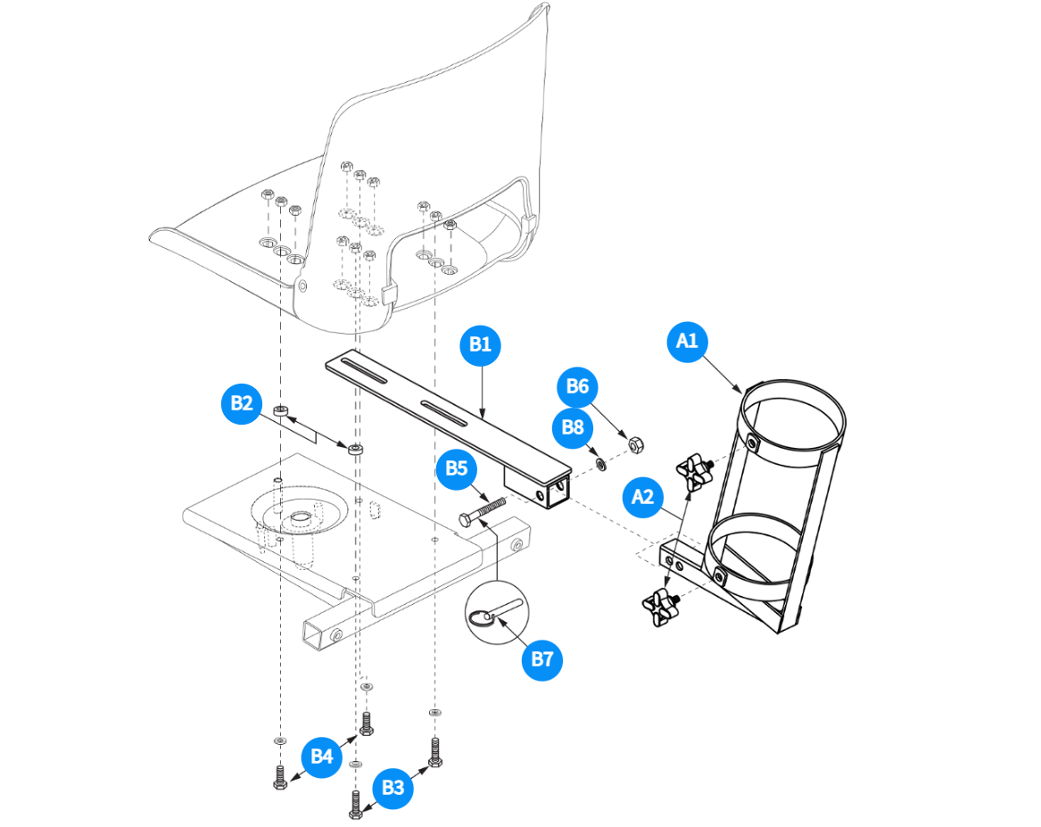Oxygen Tank (O2) Holder-Molded Plastic Seat