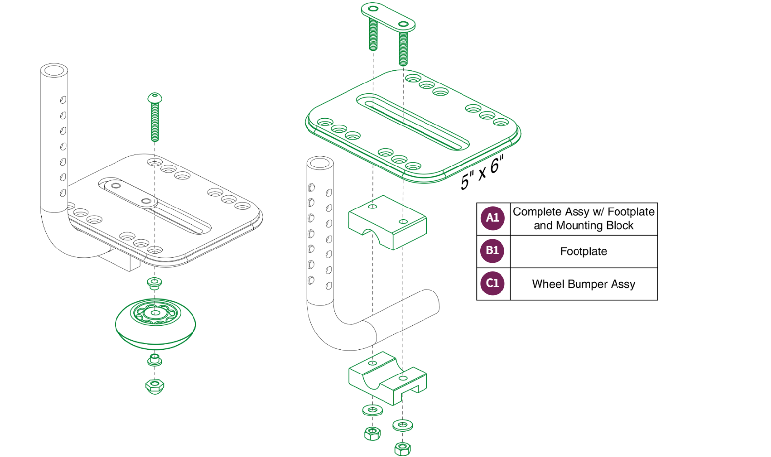 Style#8 Pediatric Footplate, 5" x 6"