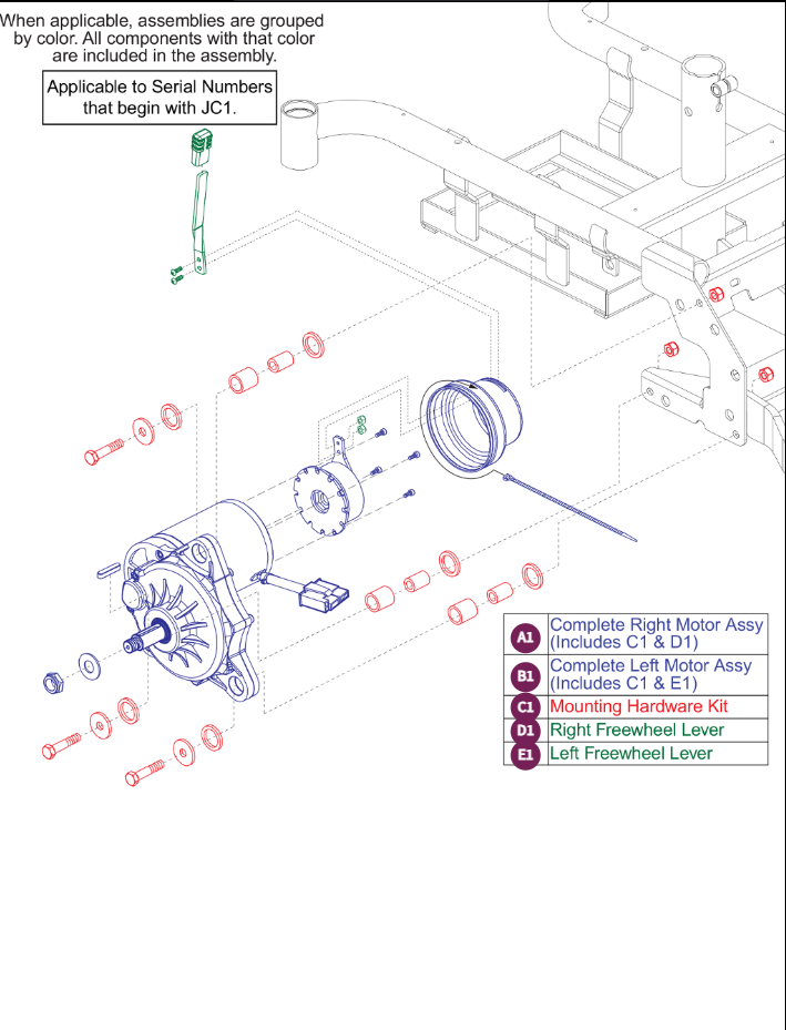 Motor Assy, Applicable to  Serial# w/JC1