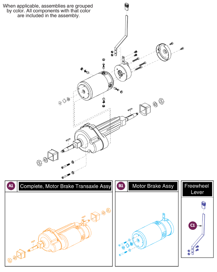 Transaxle/Motor/Brake Assy, Pursuit,S713