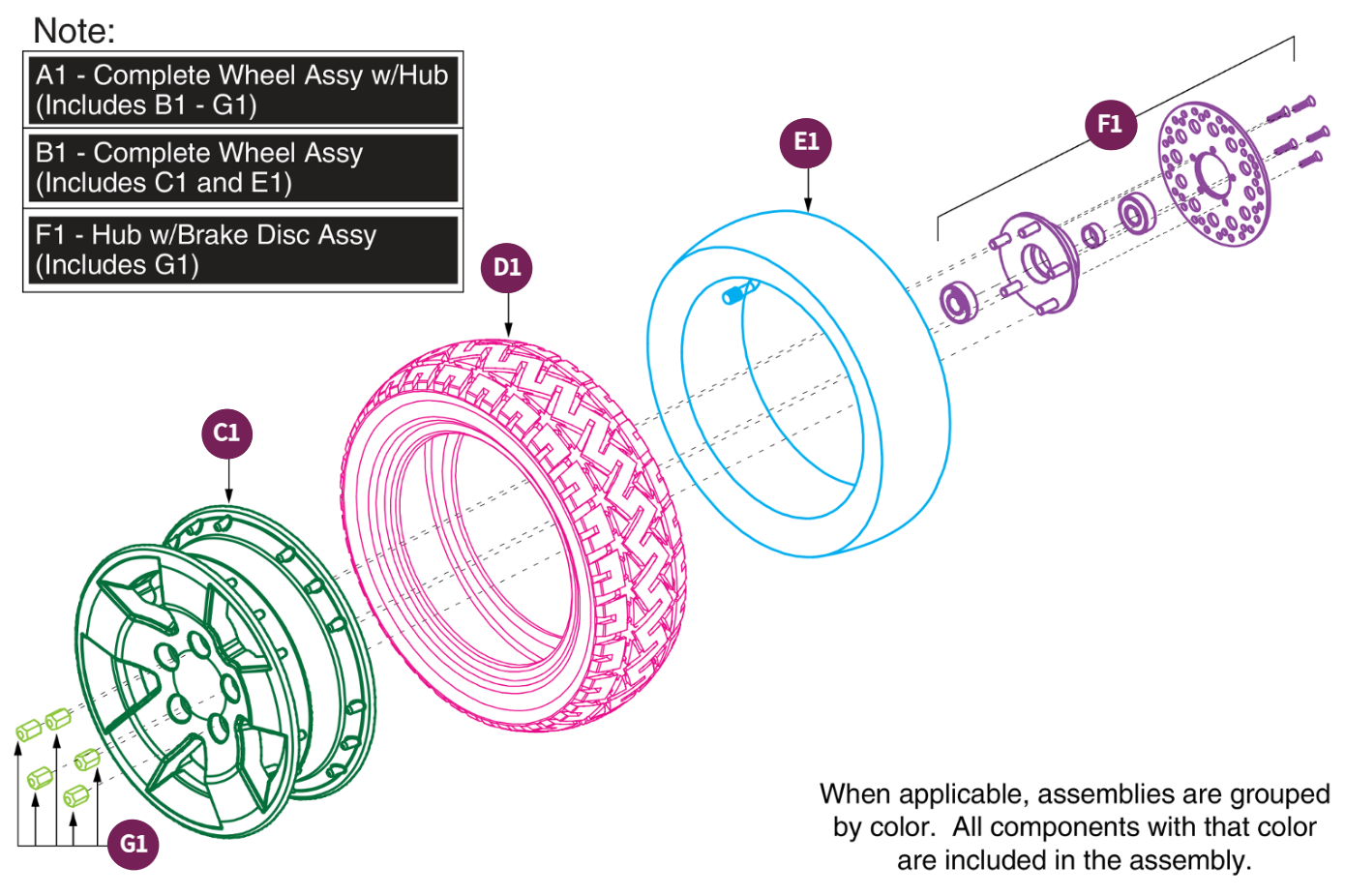 Front Wheel Assy, Pursuit Sport - MV714