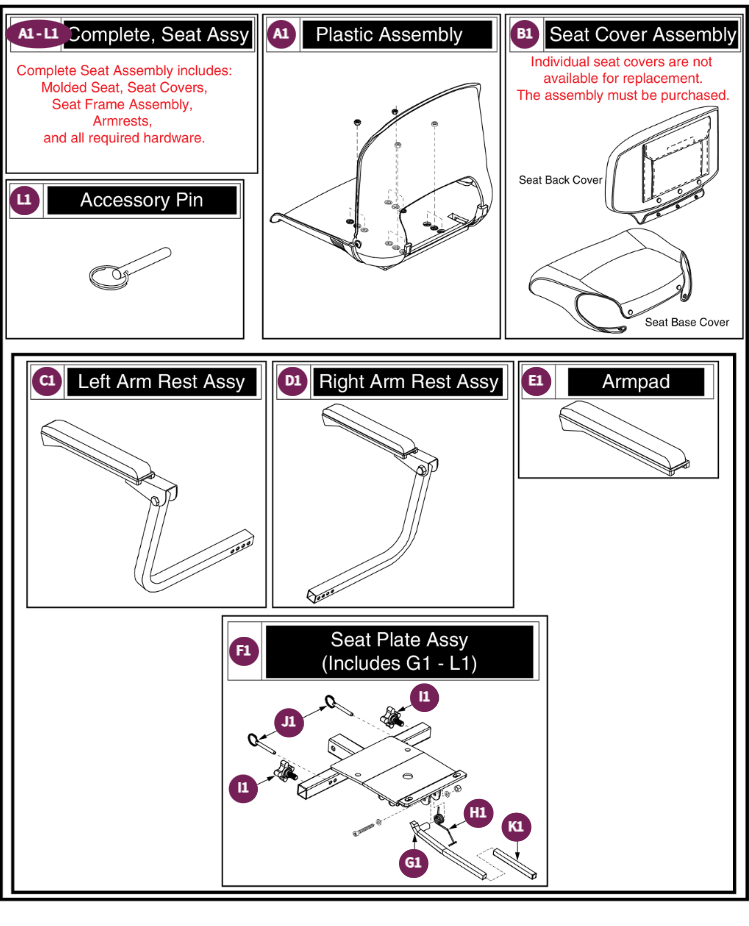 Seat Assy,Molded Plastic,17"x17" w/Pride Logo