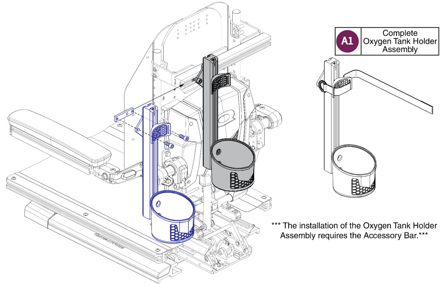 Oxygen Tank Holder, TB3 Style