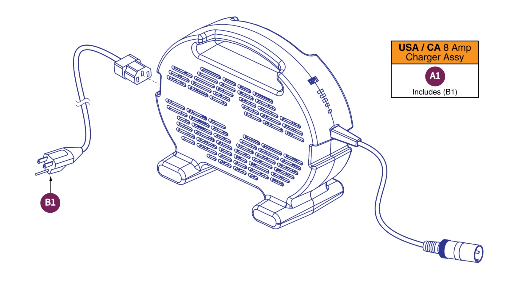 8 Amp Phihong Charger, US / CA