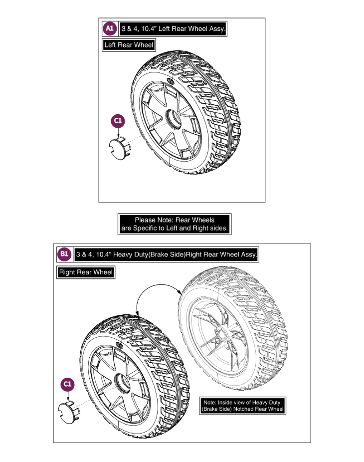 3 & 4 Rear Wheel Assy