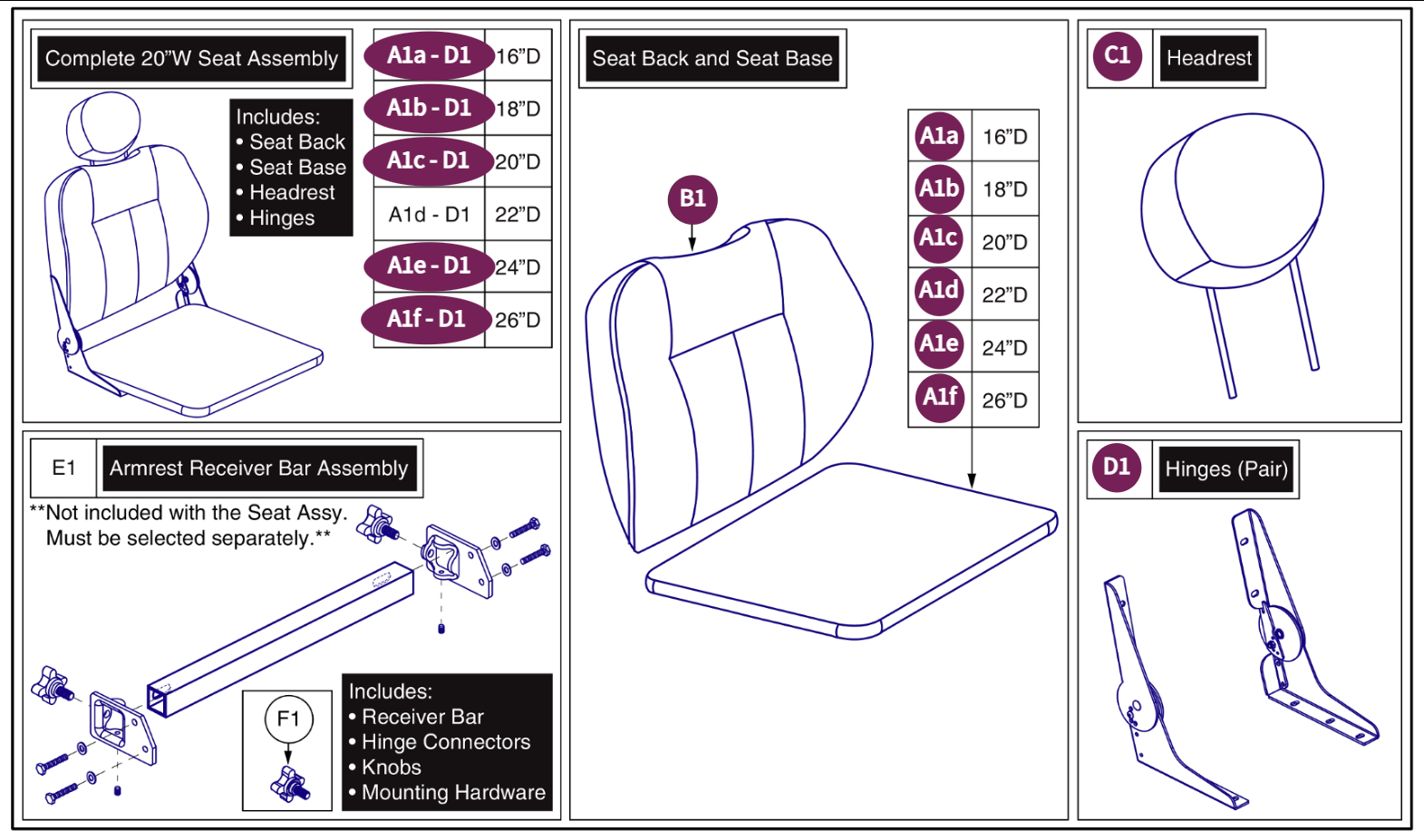 20"W Hi-Back Vinyl, SolidSeatPan, DLX Contour