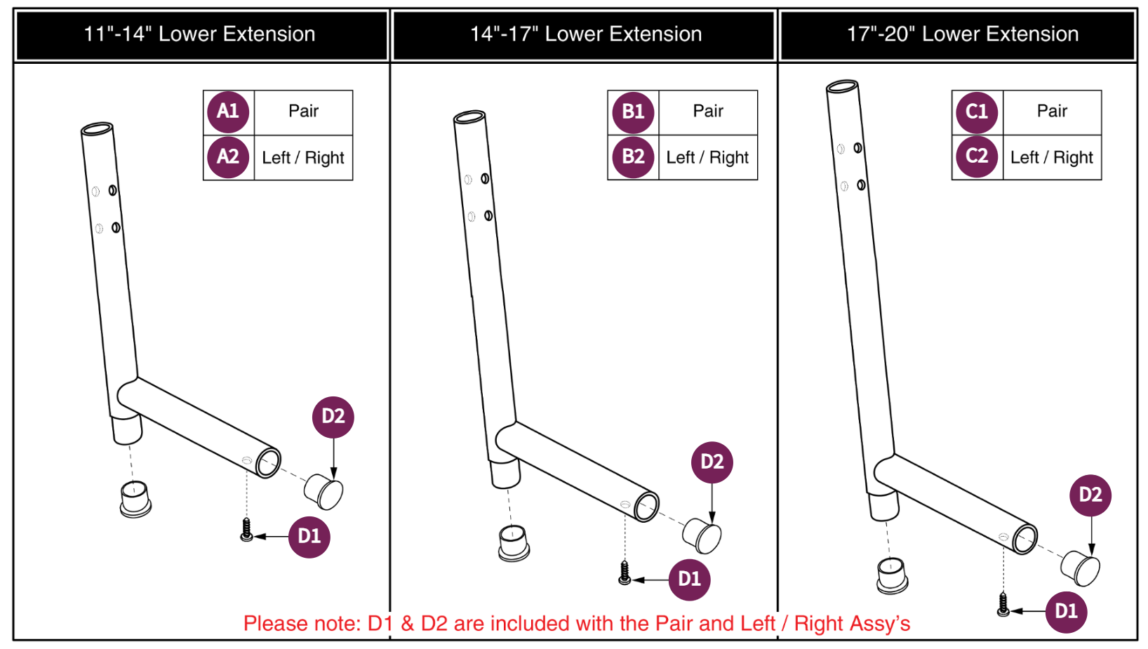 Standard Chrome Lower Ext. Style#7 SWA, #12 ELR