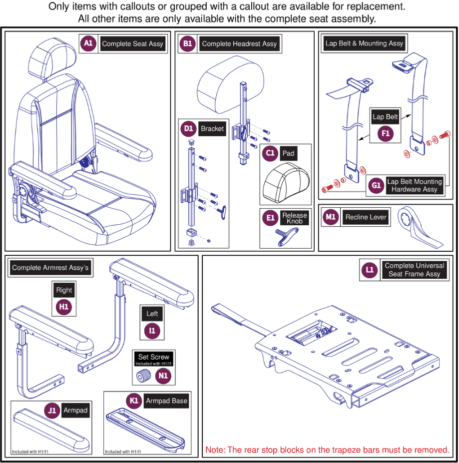 20"Wx20"-22"D Comfort Seat,115° LTD Recline